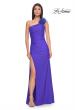 Picture of: One Shoulder Jersey Gown with Feather Detail in Royal Blue, Style: 32076, Detail Picture 2