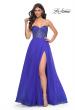 Picture of: A-Line Tulle Prom Dress with Rhinestone Fishnet Bodice in Blue, Style: 32216, Detail Picture 2