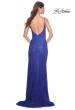 Picture of: Rhinestone Fishnet Dress with Lace Applique and Deep V Neckline in Royal Blue, Style: 32250, Detail Picture 2
