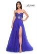 Picture of: A-Line Tulle Ballgown with Lace Illusion Bodice in Royal Blue, Style: 32313, Detail Picture 2
