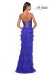 Picture of: Fitted Ruffle Skirt Lace Dress with Illusion Bodice in Royal Blue, Style: 32442, Detail Picture 2