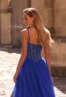 Picture of: Beautiful A-line Prom Dress with Rhinestone Encrusted Corset Top in Royal Blue, Style: 32754, Detail Picture 2