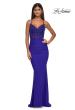 Picture of: Lovely Ruched Jersey Dress with Sequin Lace Beaded Bodice in Royal Blue, Style: 32920, Detail Picture 2
