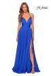 Picture of: Long Chiffon Prom Dress with Unique Lace Up Back in Royal Blue, Style: 28522, Detail Picture 3