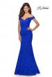 Picture of: Long Off the Shoulder Prom Dress with Lace Up Back in Royal Blue, Style: 28545, Detail Picture 3
