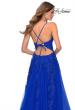 Picture of: Tulle Prom Dress with Floral Detail and Side Slit in Royal Blue, Style: 28985, Detail Picture 3