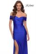 Picture of: Off the Shoulder Chic Jersey Gown with Ruching in Royal Blue, Style 29781, Detail Picture 3