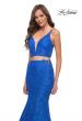 Picture of: Mermaid Two Piece Gown with Deep V and Rhinestones in Royal Blue, Style 29970, Detail Picture 3