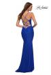 Picture of: Jersey Gown with Bustier Top and Lace Up Back in Royal Blue, Detail Picture 3