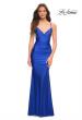 Picture of: Fitted Jersey Gown with Rhinestone Top in Blue, Style: 30503, Detail Picture 3