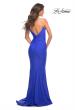 Picture of: Rhinestone Strap Elegant Ruched Jersey Dress in Blue, Style: 30712, Detail Picture 3