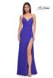 Picture of: Net Jersey Ruched Prom Dress with Illusion Bodice in Royal Blue, Style: 31151, Detail Picture 3