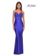 Picture of: Sheer Lace Bodice with Scallop Edge Jersey Long Dress in Royal Blue, Style: 31272, Detail Picture 3