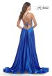 Picture of: A-Line Satin Gown with Deep V and Slit in Royal Blue, Style: 31533, Detail Picture 3
