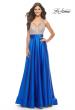 Picture of: Satin Gown with Sheer Rhinestone Bodice in Royal Blue, Style: 31592, Detail Picture 3