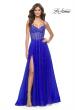 Picture of: Rhinestone A-Line Tulle Prom Dress with Illusion Bodice in Royal Blue, Style: 32146, Detail Picture 3