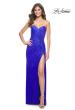 Picture of: Strapless Fitted Rhinestone Embellished Gown with Knot Detail in Royal Blue, Style: 32175, Detail Picture 3