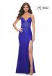 Picture of: Stretch Lace Fitted Dress with Illusion Bustier Top in Royal Blue, Style: 32231, Detail Picture 3
