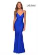 Picture of: Empire Waist Dress with Ruching and Lace Up Back in Royal Blue, Style: 28593, Detail Picture 4