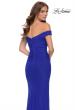 Picture of: Off the Shoulder Net Jersey Dress with Ruching in Royal Blue, Style 29756, Detail Picture 4