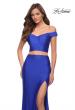 Picture of: Rhinestone Off the Shoulder Jersey Two Piece Prom Dress in Royal Blue, Style 29951, Detail Picture 4