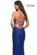 Picture of: Long Sequin Prom Dress with Open Lace Up Back in Royal Blue, Detail Picture 4