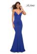 Picture of: Jersey Long Dress with Diamond Thin Straps in Royal Blue, Detail Picture 4