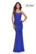 Picture of: Jeweled Modified Scoop Neck Jersey Dress with Open Back in Royal Blue, Style: 31218, Detail Picture 4