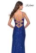 Picture of: Sequin Long Dress with Triangle Cut Out in Royal Blue, Style: 31356, Detail Picture 4