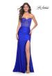 Picture of: Rhinestone Bustier Prom Dress with Ruching in Royal Blue, Style: 32012, Detail Picture 4
