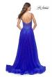Picture of: Rhinestone A-Line Tulle Prom Dress with Illusion Bodice in Royal Blue, Style: 32146, Detail Picture 4