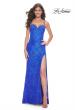 Picture of: Stretch Lace Dress with Bustier Top and Illusion Back in Royal Blue, Style: 32248, Detail Picture 4