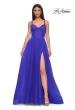 Picture of: A-line Prom Dress with Tulle Skirt and Rhinestone Belt in Royal Blue, Style 32656, Detail Picture 4