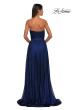 Picture of: Flowy Metallic Net Jersey Prom Dress with Intricate Ruched Bodice in Royal Blue, Style: 32899, Detail Picture 4
