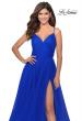 Picture of: Long Tulle A-line Prom Gown with Side Slit and Pockets in Royal Blue, Style: 28561, Detail Picture 5