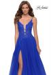 Picture of: Tulle A Line Gown with Lace Rhinestone Bodice in Royal Blue, Style 29686, Detail Picture 5