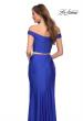 Picture of: Rhinestone Off the Shoulder Jersey Two Piece Prom Dress in Royal Blue, Style 29951, Detail Picture 5