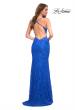 Picture of: Lace Prom Dress with Illusion Embellished Sides in Royal Blue, Detail Picture 5