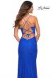 Picture of: Illusion Lace Gown with Deep V Neckline in Royal Blue, Detail Picture 5
