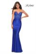 Picture of: Stunning Strapless Jeweled Lace and Jersey Dress in Royal Blue, Detail Picture 5