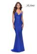 Picture of: Embellished Rhinestone Jersey Long Dress with Lace Up Back in Royal Blue, Style: 30996, Detail Picture 5