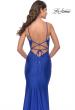Picture of: Bedazzled Rhinestone Jersey Gown with Deep V Neckline in Royal Blue, Style: 31215, Detail Picture 5