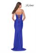 Picture of: Intricate Lace Up Back Jersey Gown with Ruching in Royal Blue, Style: 31330, Detail Picture 5