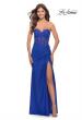 Picture of: Sheer Lace Applique Bodice Dress with Jersey Skirt in Royal Blue, Style: 31343, Detail Picture 5