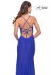 Picture of: Lace Asymmetrical Gown with Jersey Skirt and Twist Knot Detail in Royal Blue, Style: 31520, Detail Picture 5