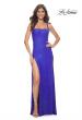Picture of: Rhinestone Embellished Jersey Gown with Square Neckline in Royal Blue, Style: 32058, Detail Picture 5