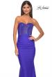 Picture of: Sweetheart Rhinestone Fishnet Bodice Dress with Fitted Skirt in Royal Blue, Style: 32069, Detail Picture 5