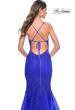 Picture of: Mermaid Tulle and Lace Dress with Strappy Back in Royal Blue, Style: 32305, Detail Picture 5
