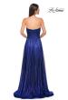 Picture of: Textured Chiffon Flowy Strapless Evening Dress in Royal Blue, Style 32382, Detail Picture 5