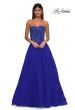 Picture of: Strapless A-line Dress with Full Rhinestone Top in Royal Blue, Style: 32690, Detail Picture 5
